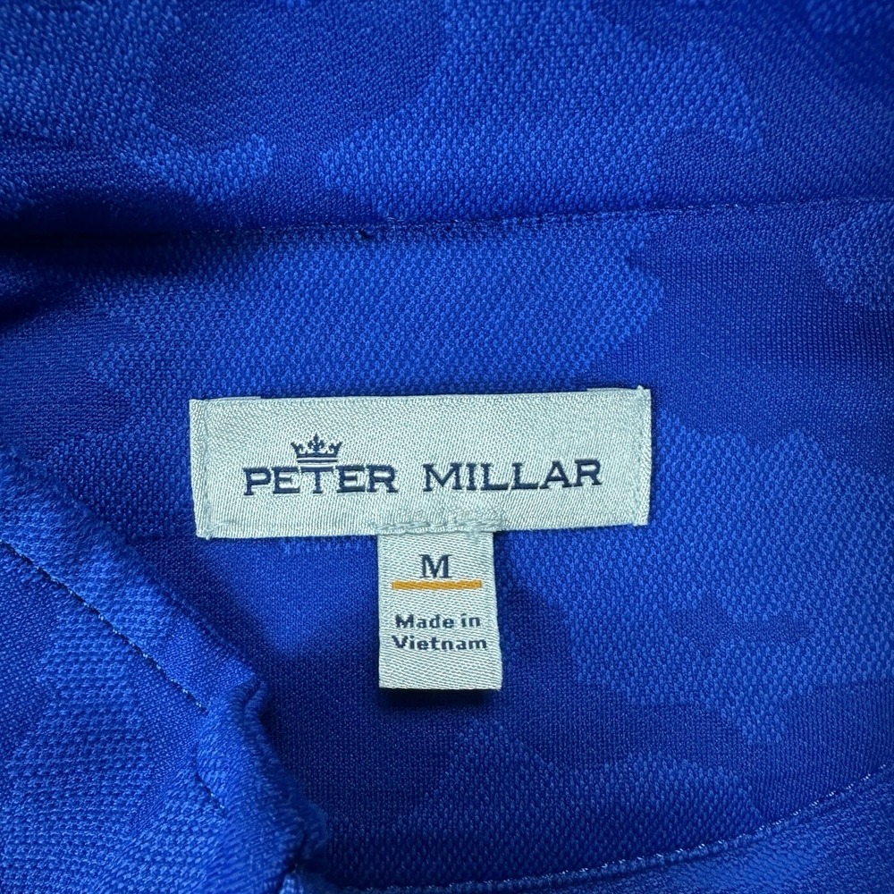 PETER MILLAR Crown Sport Camo Performance 1/4 Zip Pullover (BLUE LAPIS) Medium - Picture 2 of 7